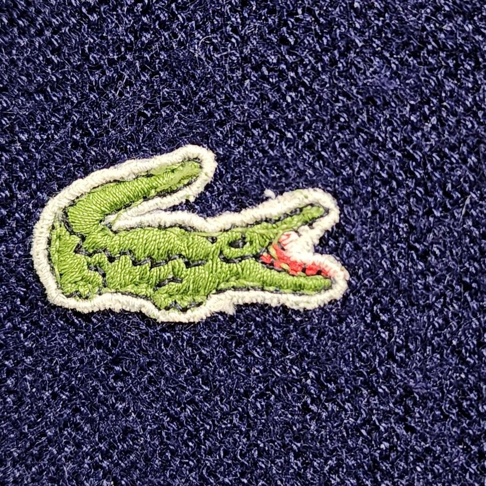 Vintage IZOD Lacoste Blue V-Neck Sweater, Men's Large - Picture 7 of 9